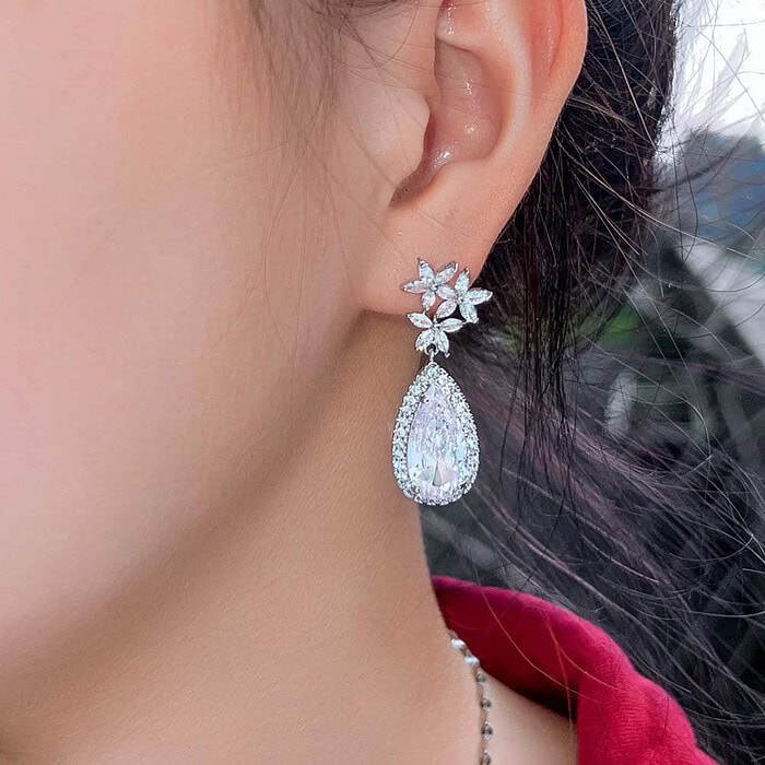 Ohrringe Brautschmuck Blumen – Bild 2