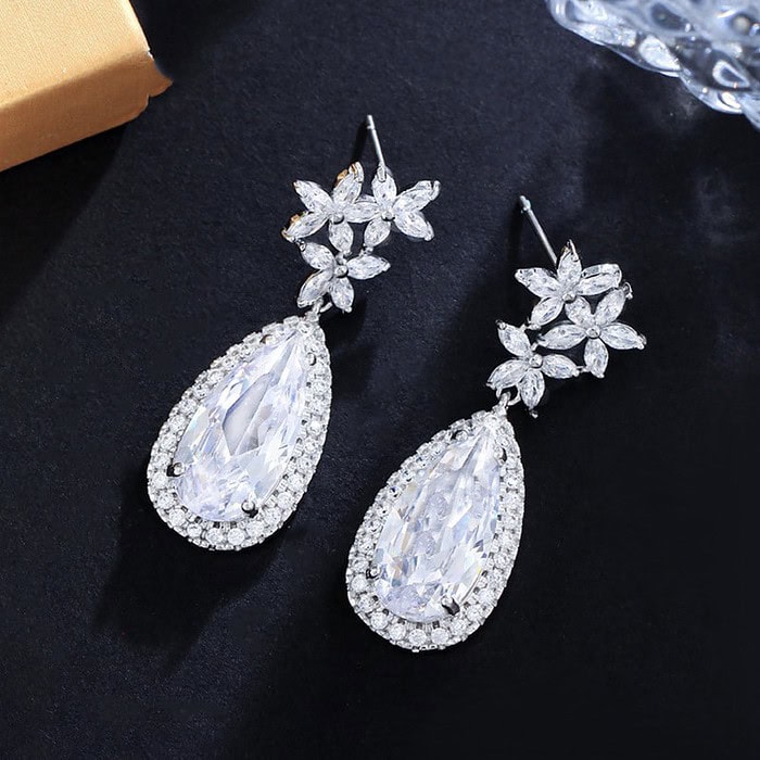 Ohrringe Brautschmuck Blumen – Bild 3