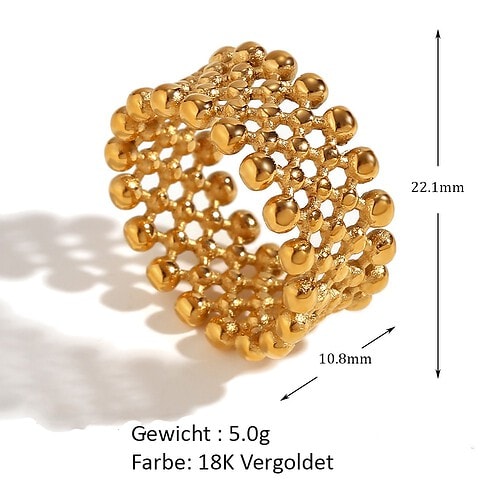 Ring Gold Damen Breite Netz