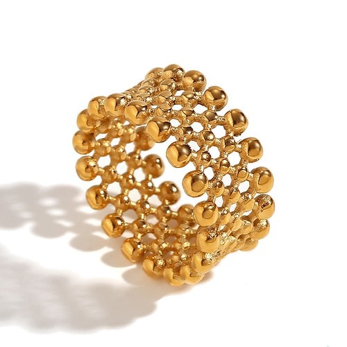 Ring Gold Damen Breite Netz