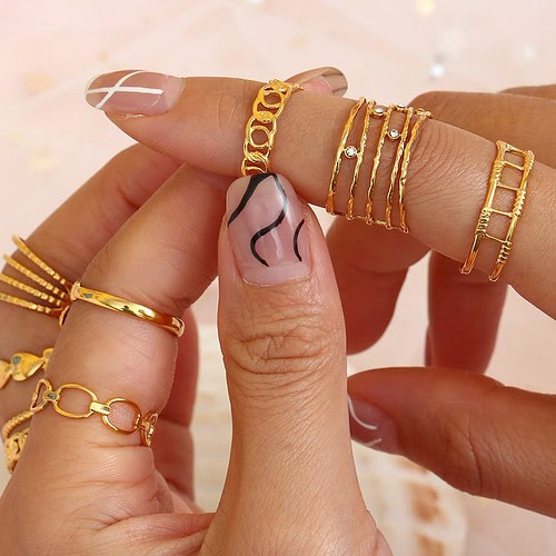 Statement Ring Damen 18K Vergoldet