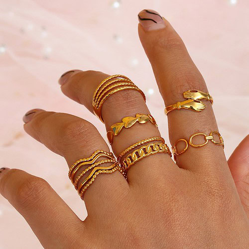 Statement Ring Damen 18K Vergoldet