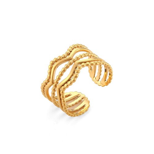 Statement Ring Damen 18K Vergoldet Breite