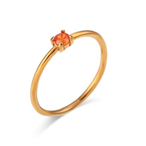 Geburtsstein Ring Zirkonia Gold