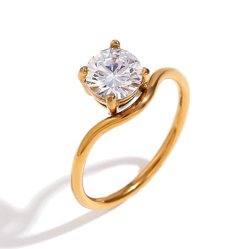 Verlobungs Ring Zirkonia Tropfen