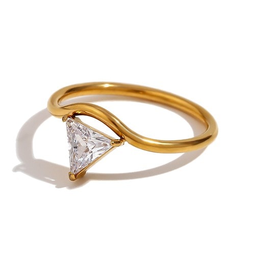 Verlobungs Ring Zirkonia Tropfen