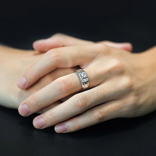 Herren Ringe 925Silber Zirkonia