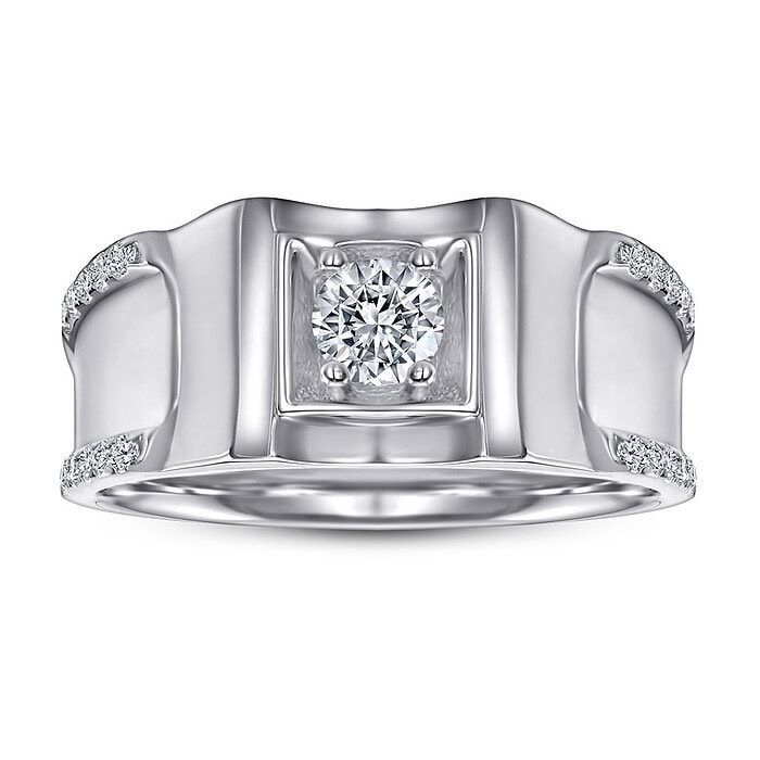Herren Ringe Silber Zirkonia