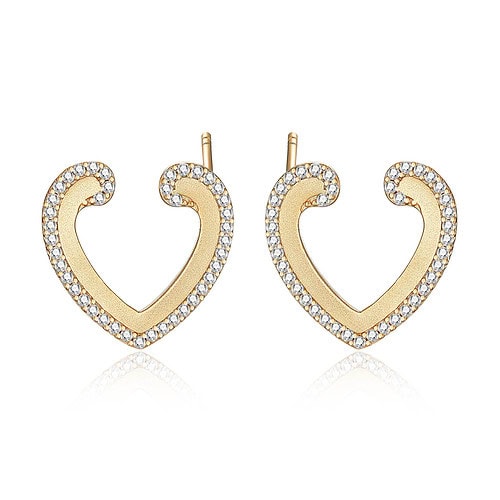 Herz Ohrringe 18K Vergoldet Gold