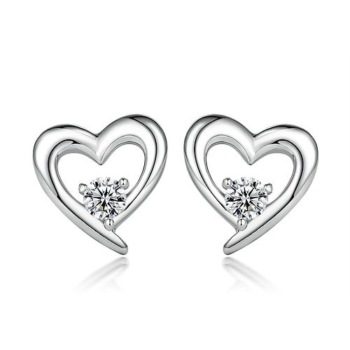 Herzohrringe Silber mit Zirkonia