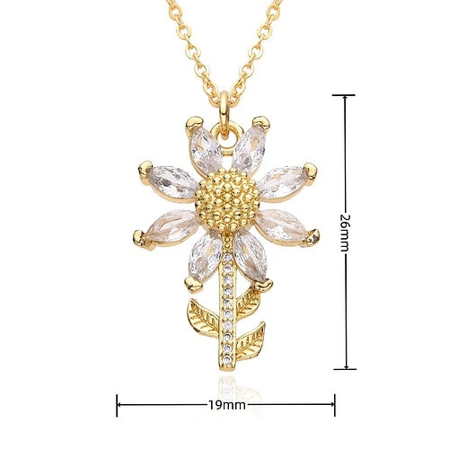 Blume Kette Mit Zirkonia