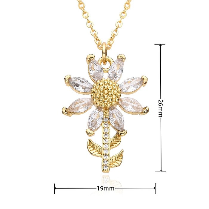 Blume Kette Mit Zirkonia