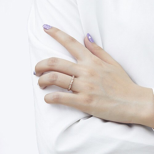 Promise Ring Rosegold Zirkonia