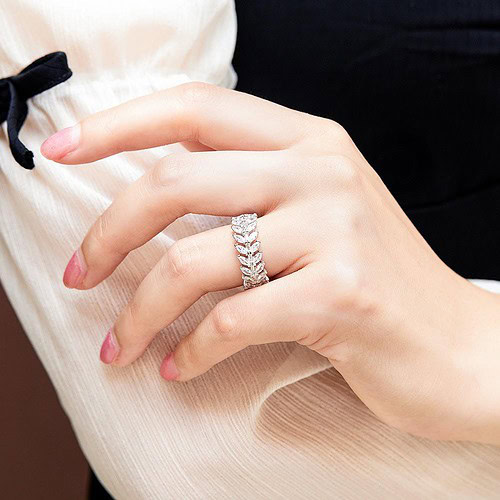 Promise Ring Damen Weißgold Zirkonia
