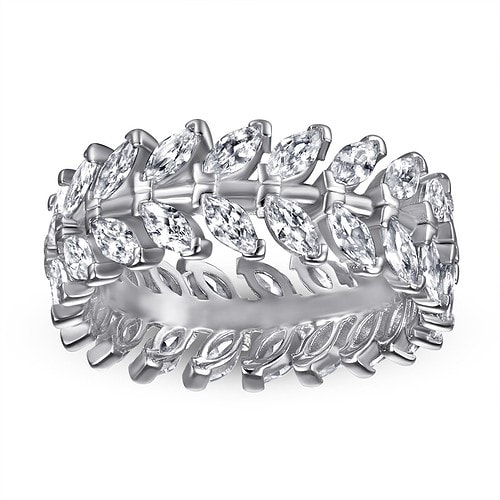 Promise Ring Damen Weißgold Zirkonia