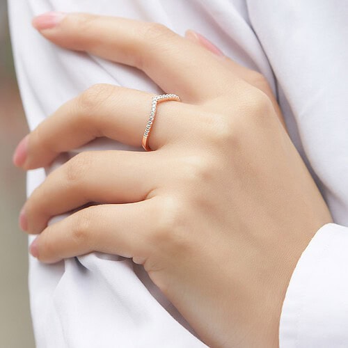 Promise Ring Rosegold Schlicht