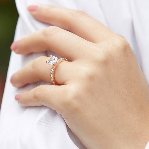 Promise Ring Rosegold Zirkonia
