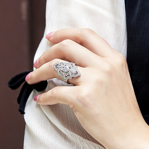 Promise Ring Zirkonia Blume