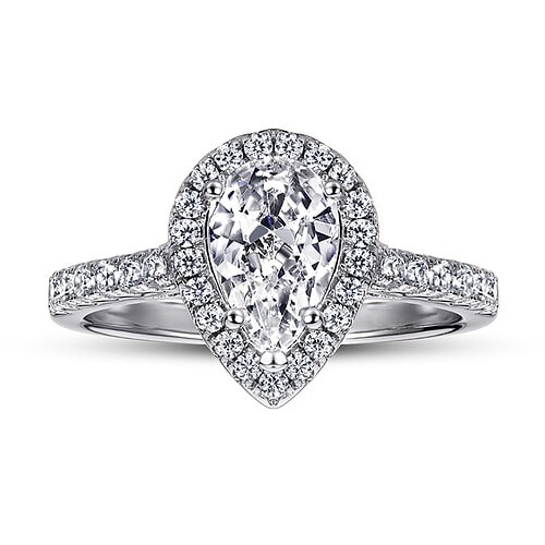 Promise Ring Tropfen Zirkonia Weißgold