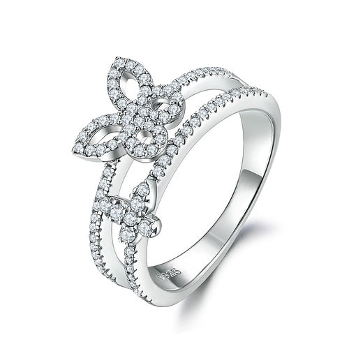 Schmetterling Ring Silber Weißgold