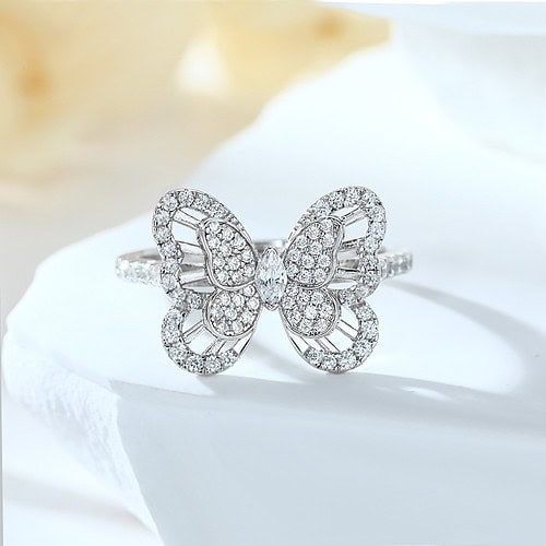 Promise Ring Silber Weißgold Butterfly