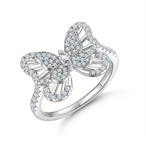 Promise Ring Silber Weißgold Butterfly