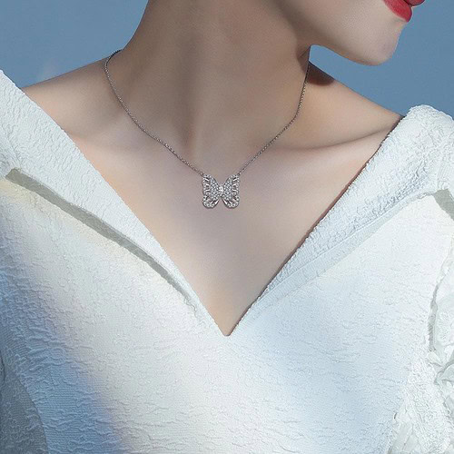 Schmetterling Kette mit Zirkonia