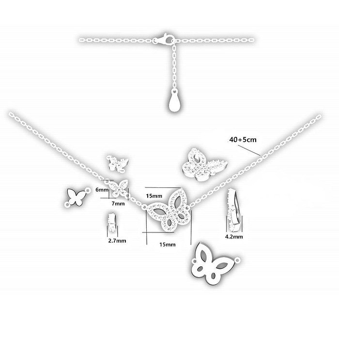 SchmetterlingKette mit Zirkonia
