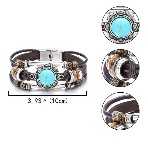 Leder Armband Türkis