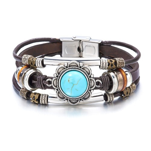 Leder Armband Türkis
