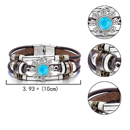 Türkis Armband Leder