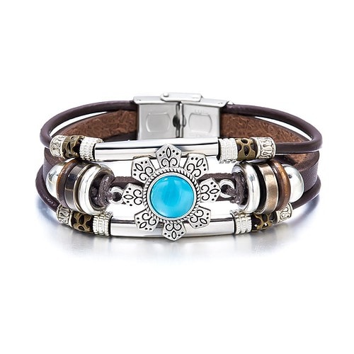Türkis Armband Leder