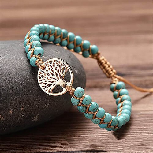 Türkis Armband Lebensbaum