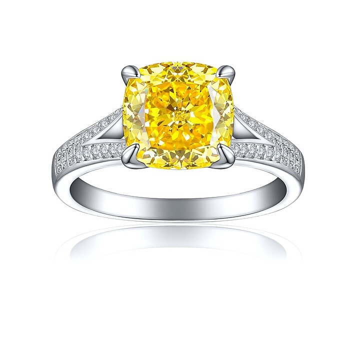 Verlobungs Ring Gelb Zirkonia
