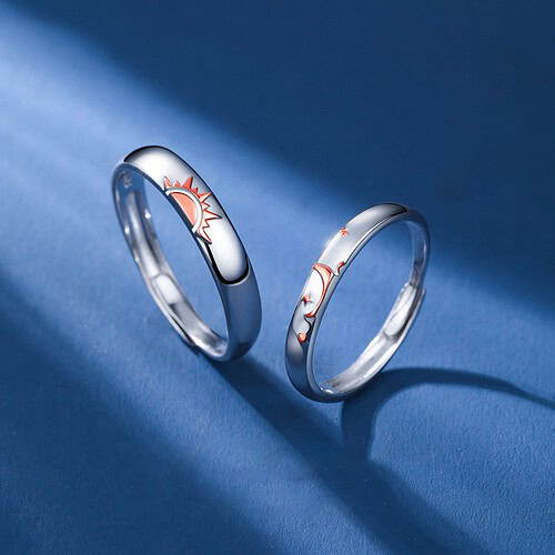 Partnerring mit Sonne und Mond