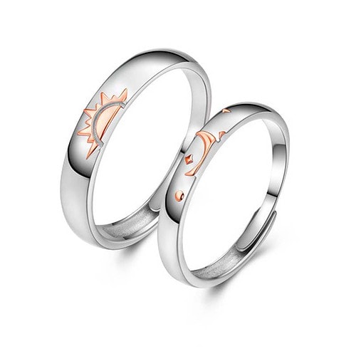 Partnerring mit Sonne und Mond