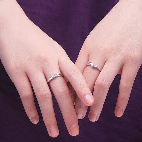 Partnerring mit weiße Zirkonia