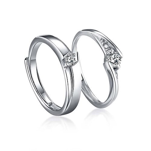 Partnerring mit weiße Zirkonia
