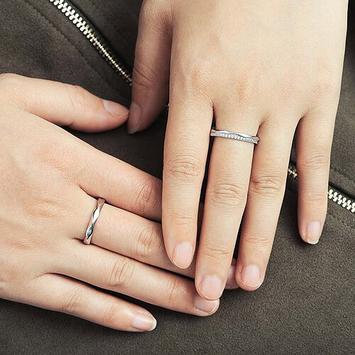 Silber Partnerring Schlicht