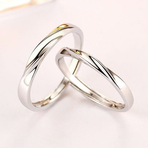 Silber Partnerring Schlicht