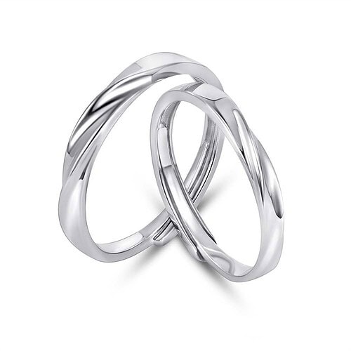 Silber Partnerring Schlicht