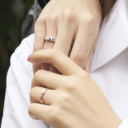 Partnerring mit weiße Zirkonia
