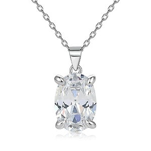 Geburtsstein Kette Silber Oval