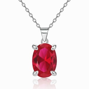 Geburtsstein Kette Silber Oval