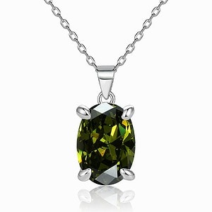 Geburtsstein Kette Silber Oval