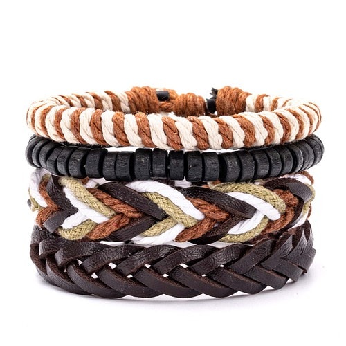 Armband Grau Leder
