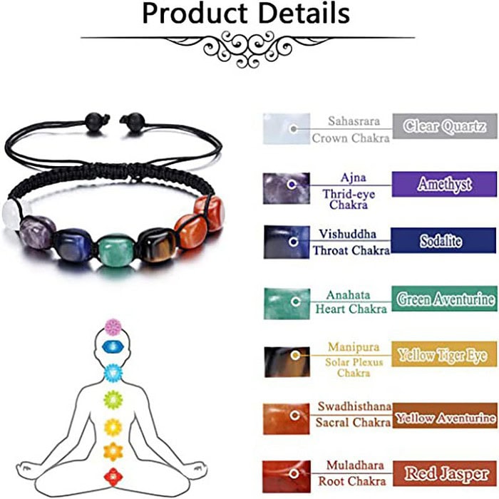 Chakra Armband Makramee – Bild 3