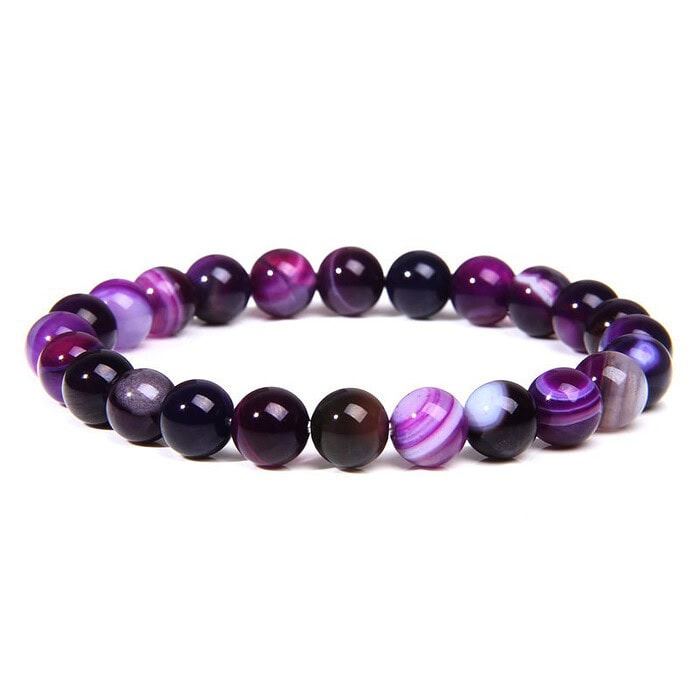 lila Streifen Achat Armband