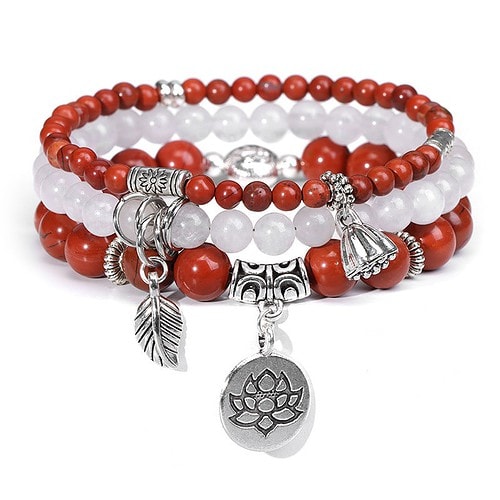 Naturstein Armband Rot