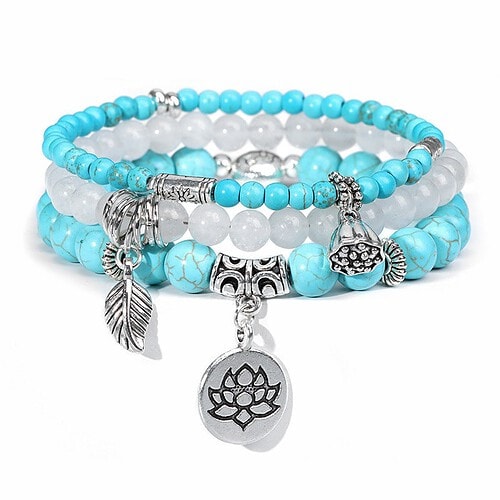 Mehrschichtig Armband Türkis